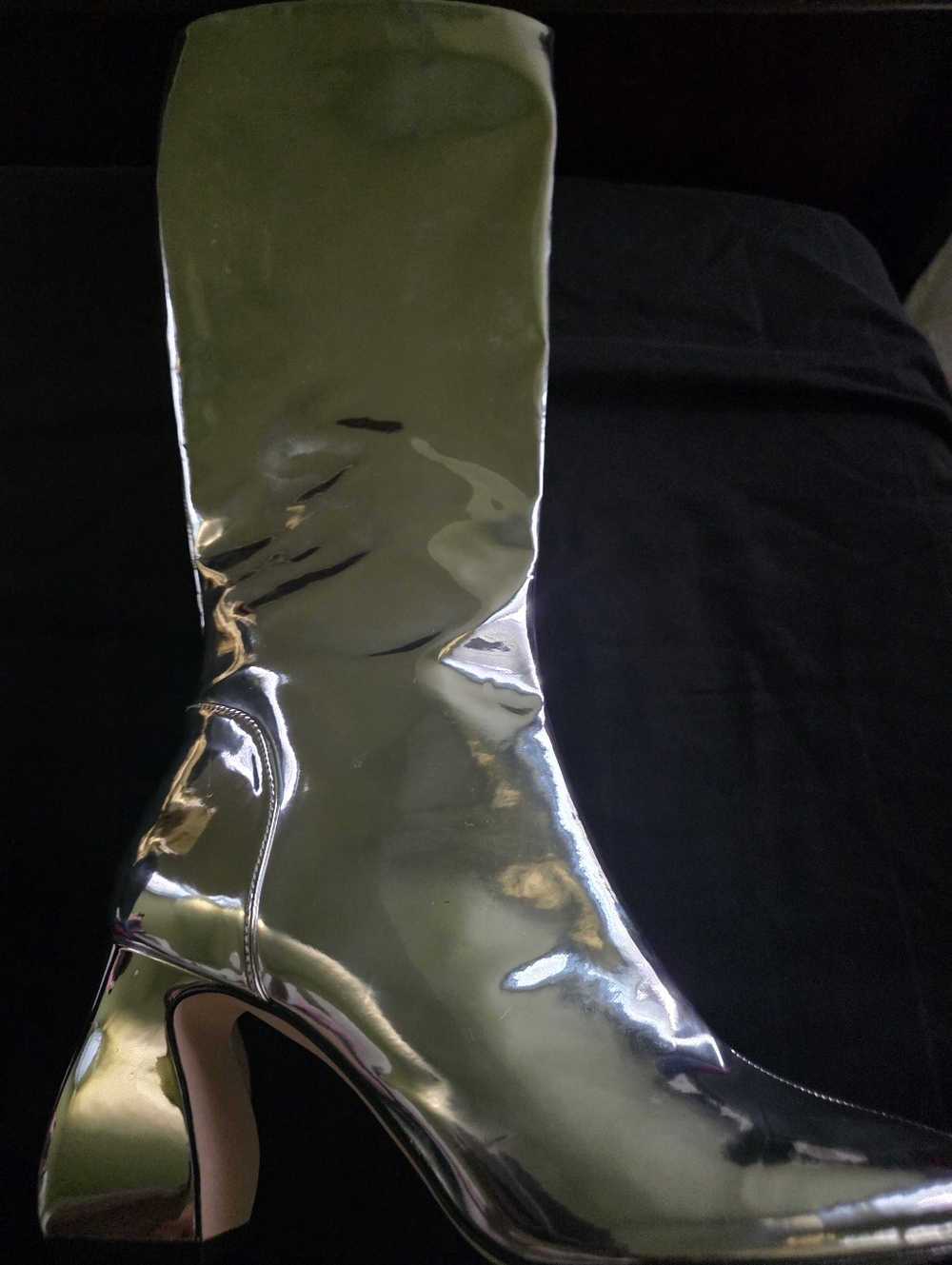 NWT-Gianni Bini Rylee Mirror Metallic Tall Boots, Size 6 - Silver - Picture 4 of 9